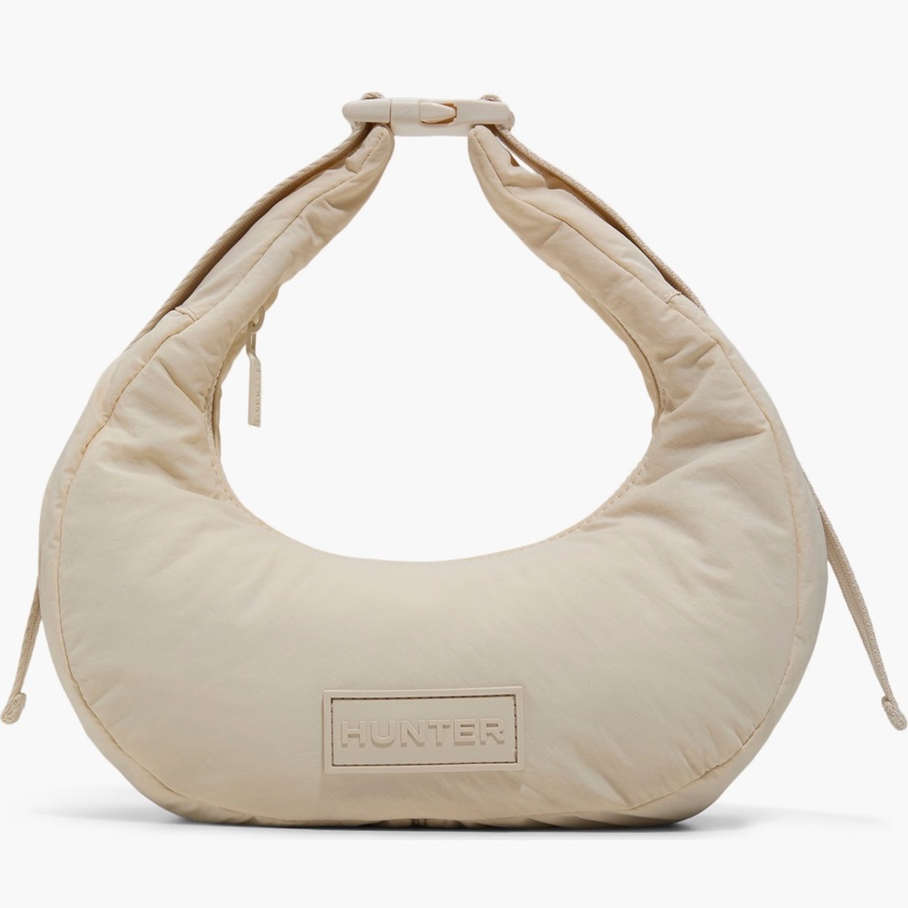Hunter Crescent Shoulder Bag in Light Beige